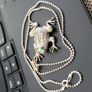 Silver necklace frog Italy
